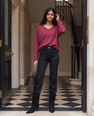 Pantalon wide tresse
