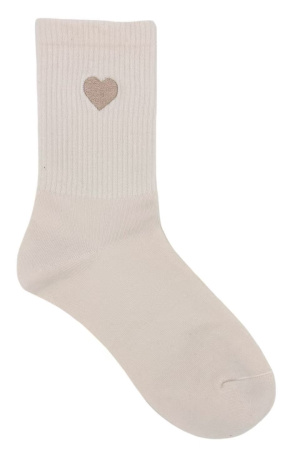 Chaussettes coeur brode