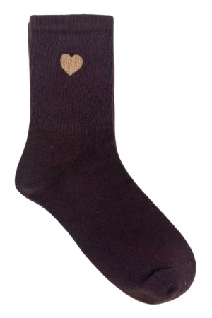 Chaussettes coeur brode