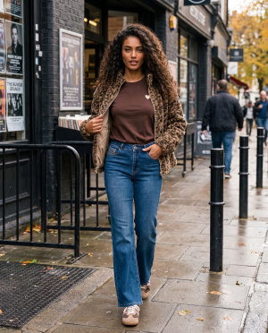 Jeans leo strass wide