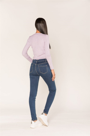 Nina Carter P155 Jean skinny Fit pour femme Taille haute stretch Look usé