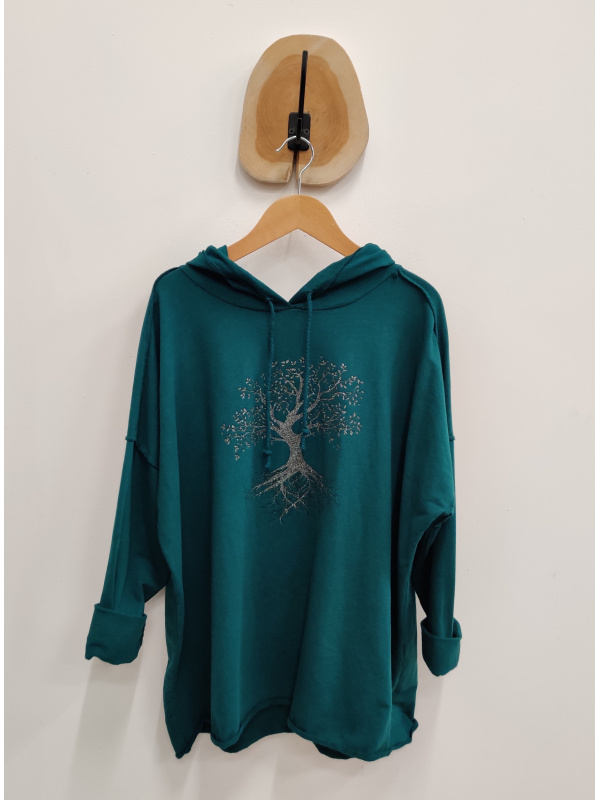 Sweat imprimé Loose Fit - Bleu canard/Connected - HOMME | H&M FR