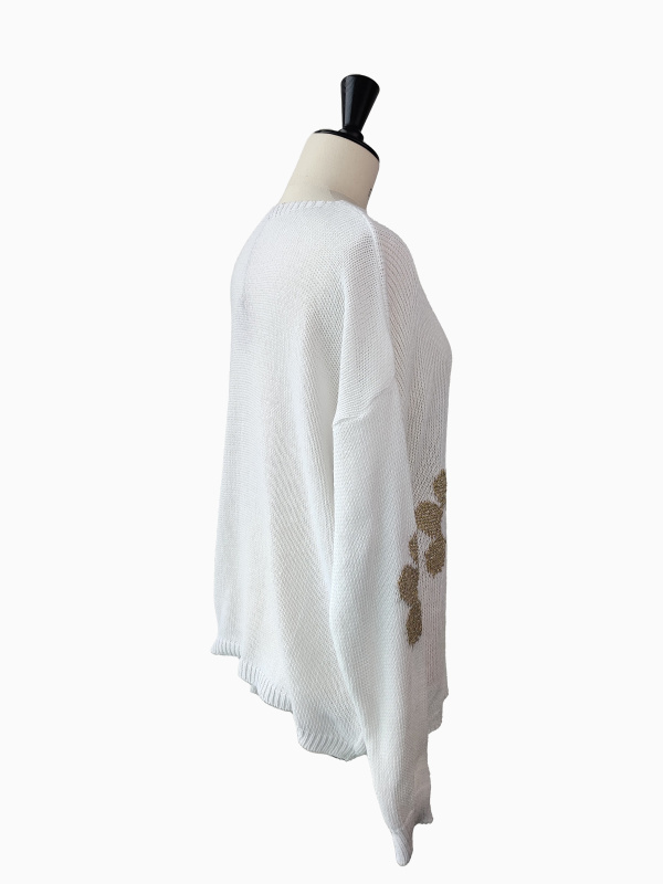 Pull Femme EWM Rose Taille 14 – Fleurs Tressées, Coton/polyester, état Excellent