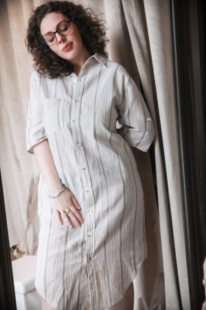 Robe chemise rayée boheme
