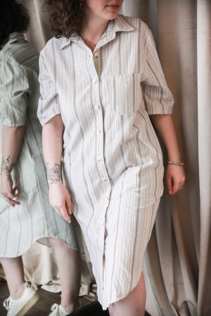 Robe chemise rayée boheme
