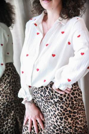 Chemise gaze de coton coeur