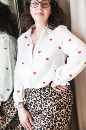 Chemise gaze de coton coeur