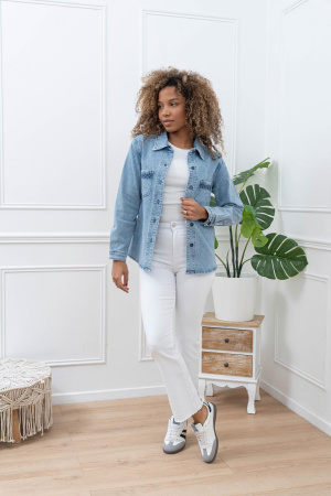 Sur chemise jean broderie