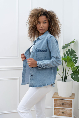 Sur chemise jean broderie