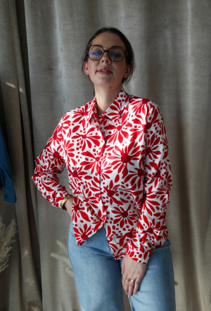 Chemise fleurs intense