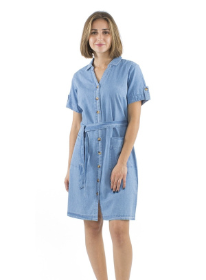 Robe chemise chambray