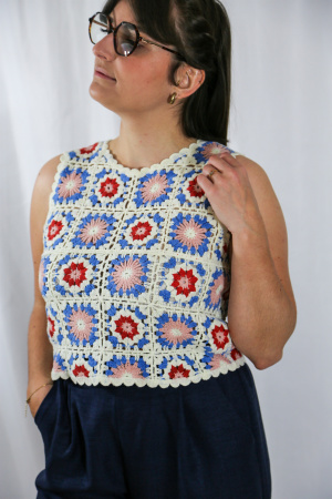 Pull crochet aurore