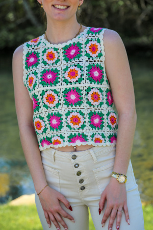 Pull crochet aurore