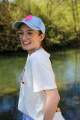 CASQUETTE - JEANS CLAIR / FUSCHI