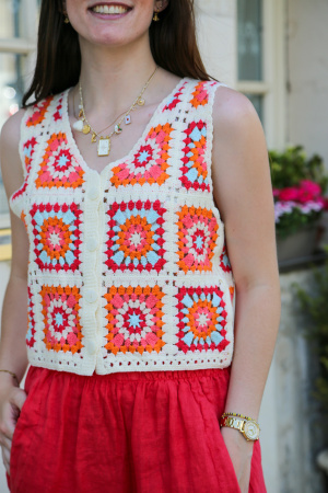 Gilet crochet aurore