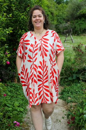 Robe courte feuille