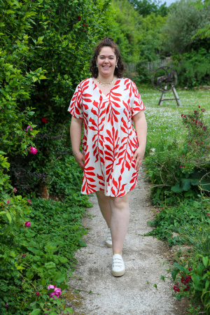 Robe courte feuille
