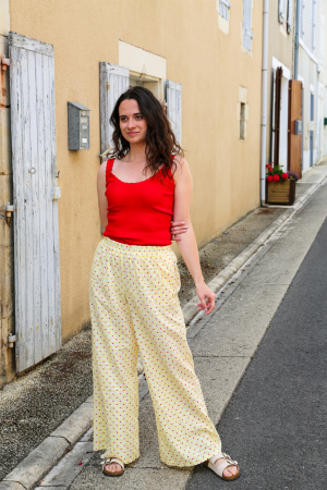 Pantalon vichy coeur