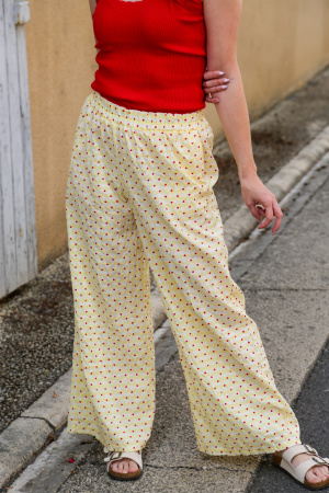 Pantalon vichy coeur