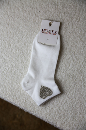 Socquettes coeur strass