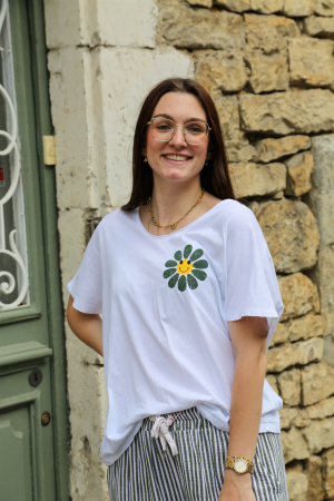 Tee shirt fleurs soleil
