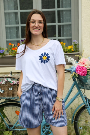 Tee shirt fleurs soleil
