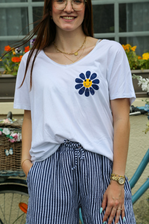 Tee shirt fleurs soleil