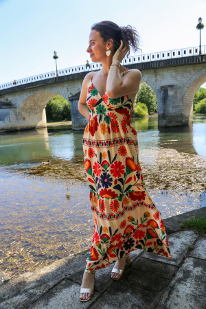 Robe longue flower power