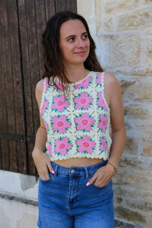 Pull crochet aurore