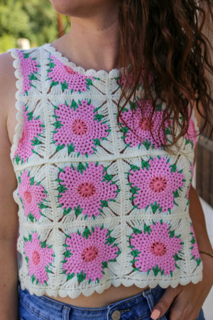 Pull crochet aurore