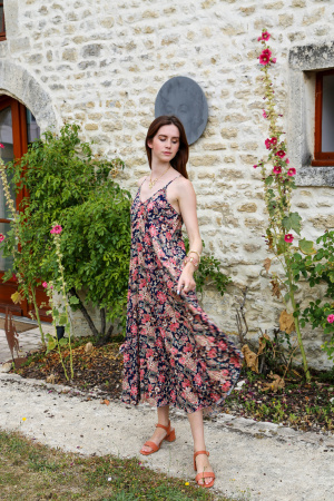 Robe longue fleur