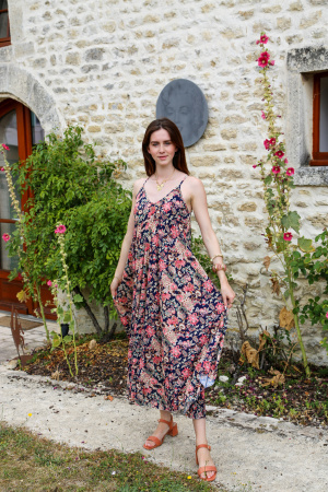 Robe longue fleur