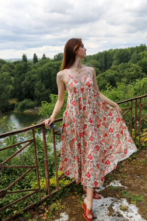 Robe longue fleur