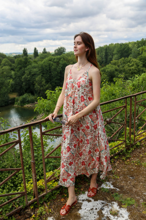 Robe longue fleur