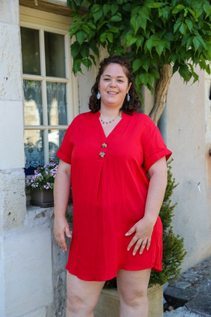 Robe courte bouton