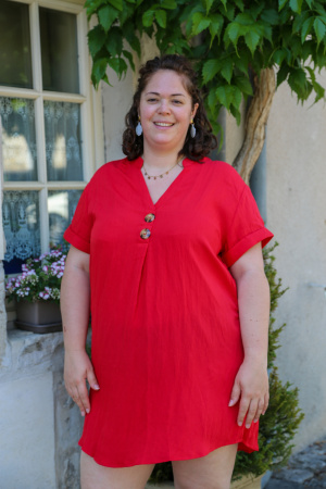 Robe courte bouton