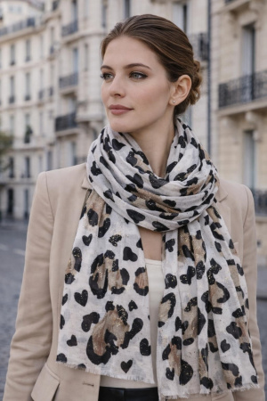 Foulard panthere paillette