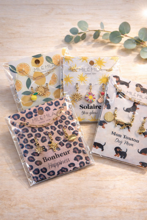 Collier carte charms