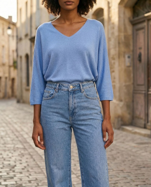 Pull 3/4 col v linus