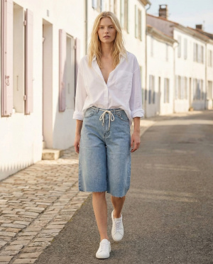 Bermuda jeans torsade