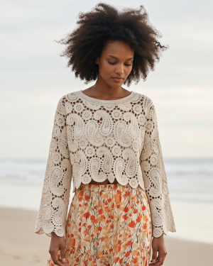 Pull crochet pashmira