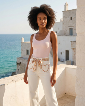 Pantalon coeur ceinture