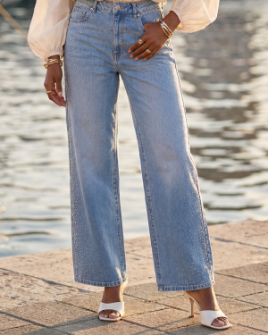 Jeans large paillette