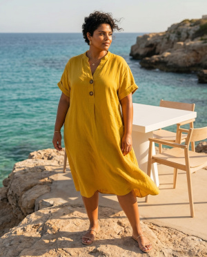 Robe courte bouton