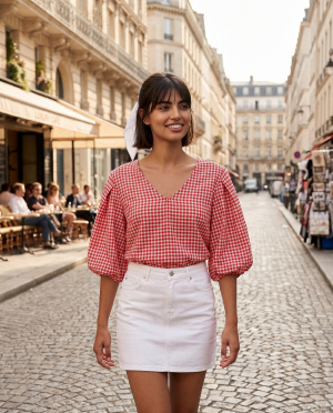 Blouse vichy ballon