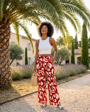 Pantalon rumba large pince