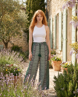 Pantalon large pompon