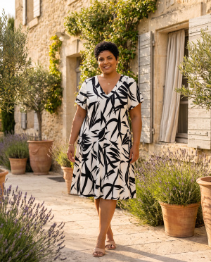 Robe patineuse palme