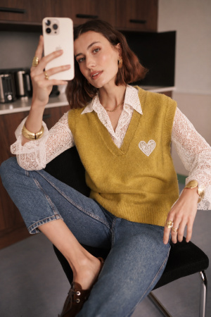 Pull leone coeur