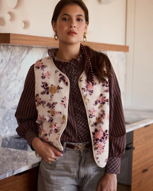 Gilet polaire fleurette
